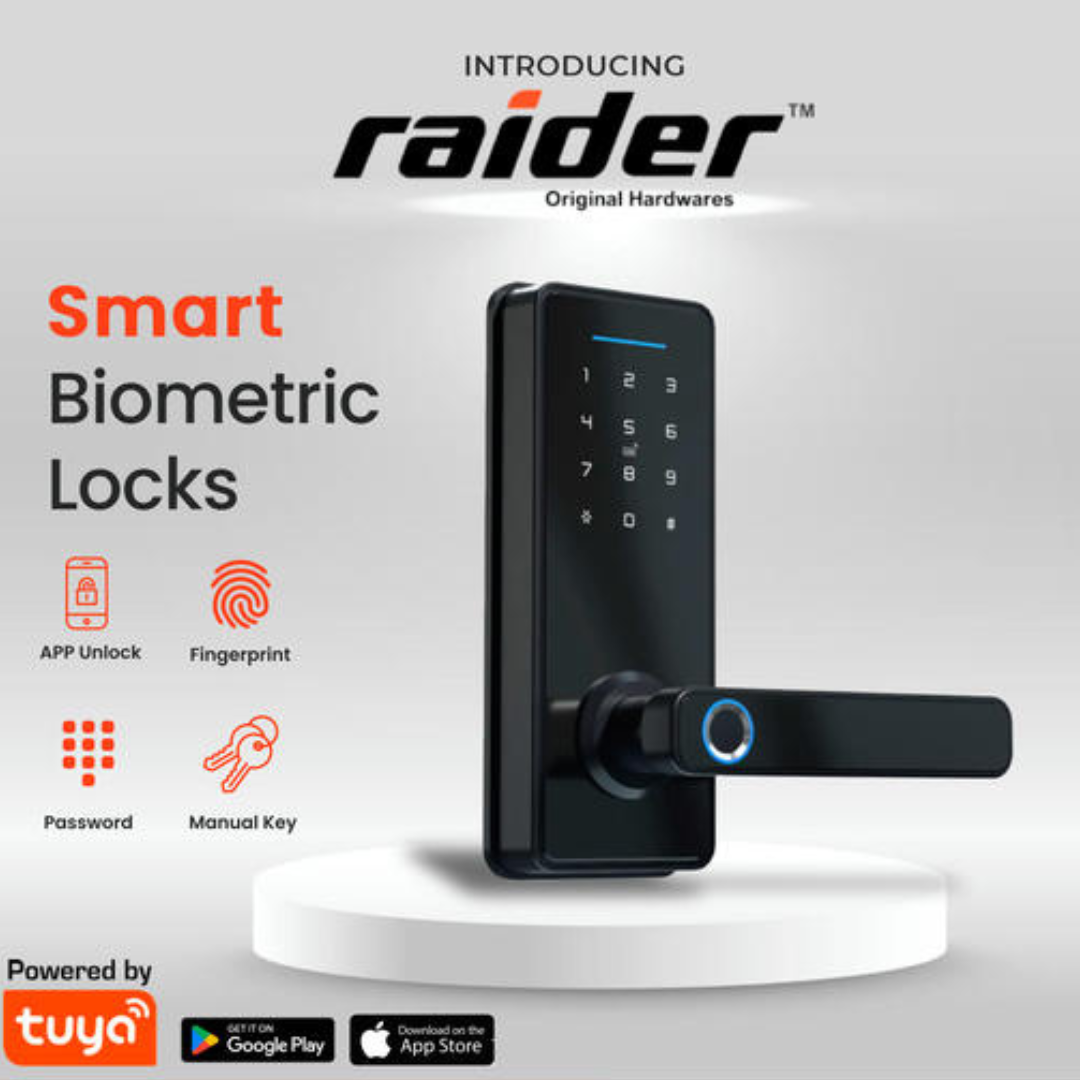 Raider Biometric Smart Lock In Black, Excellent Security for Offices, Homes, Businesses, Safe Rooms, Etc. Easy to Install, Modern Design, Excellent Quality and Multiple Points of Entry Systems for Use, Can Be Used Manually incase Of Power Outages. Raider Biometric Smart Lock In Black, Excellent Security for Offices, Homes, Businesses, Safe Rooms, Etc. Easy to Install, Modern Design, Excellent Quality and Multiple Points of Entry Systems for Use, Can Be Used Manually incase Of Power Outages.